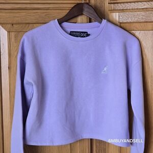 Kangol Women's Cropped Crewneck Sweatshirt Medium Born British